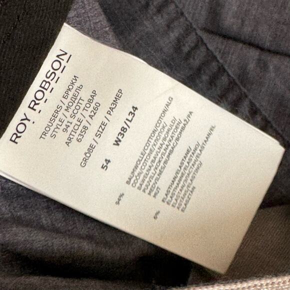 Roy Robson Men’s Trousers Cotton Light Gray Size 38 - Picture 6 of 8